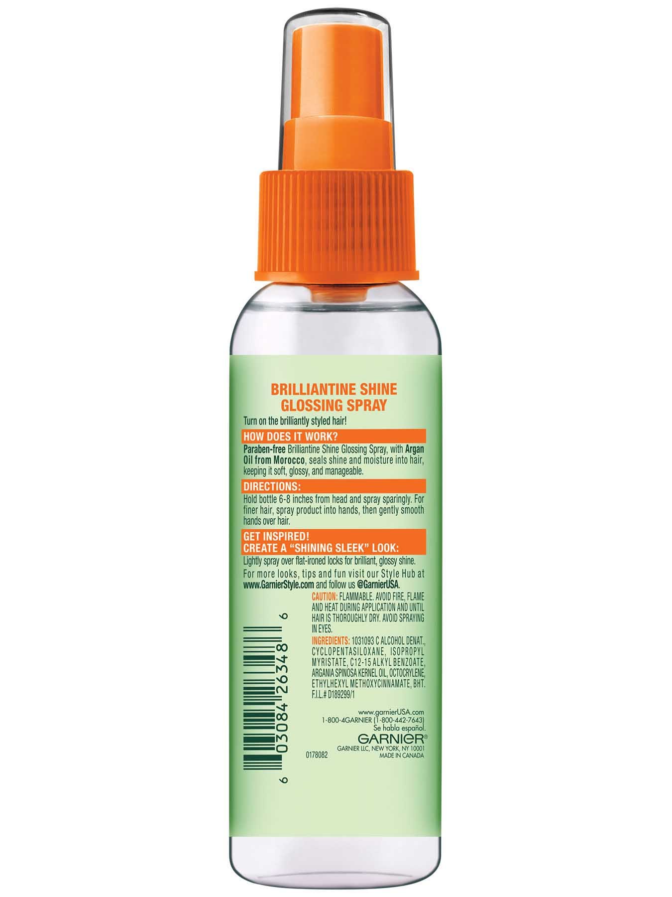 Back view of Brilliantine Shine Glossy Spray.
